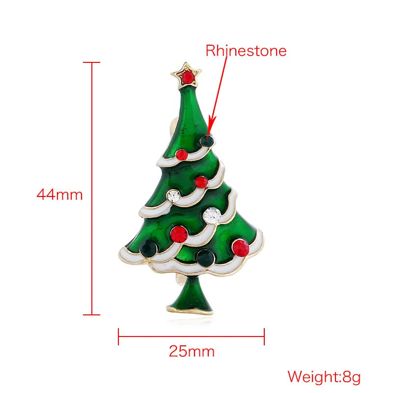 1pcs Colorful Green Paint Christmas Tree Brooches For Women  Sweater Accessories