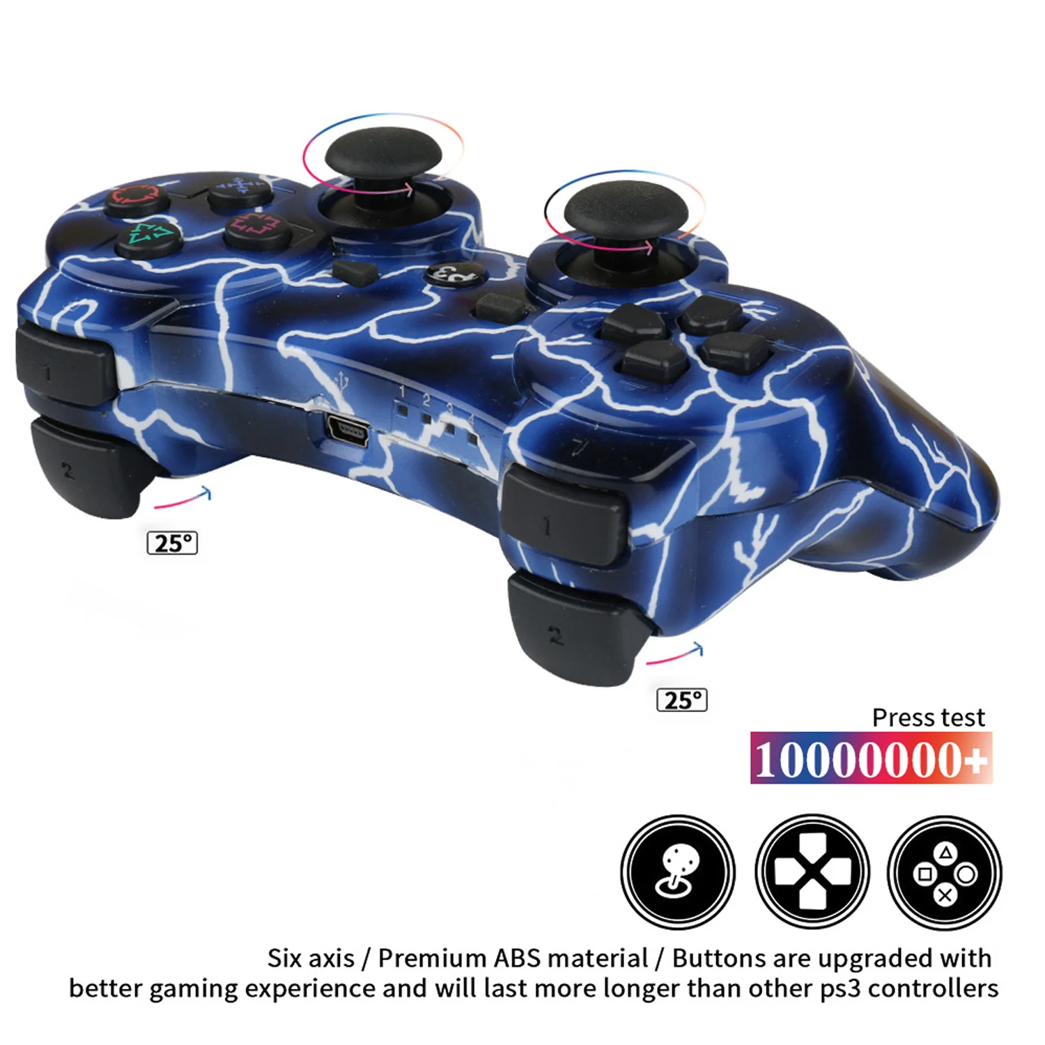 Портативный беспроводной Bluetooth контроллер Bevigac Double Shock геймпад джойстик для Sony