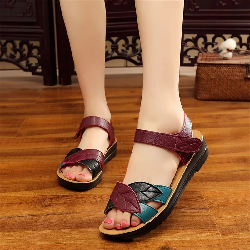 MVVJKE/Новинка; летние сандалии для мам; Модные женские сандалии с мягкой нескользящей подошвой; удобная женская обувь на плоской подошве