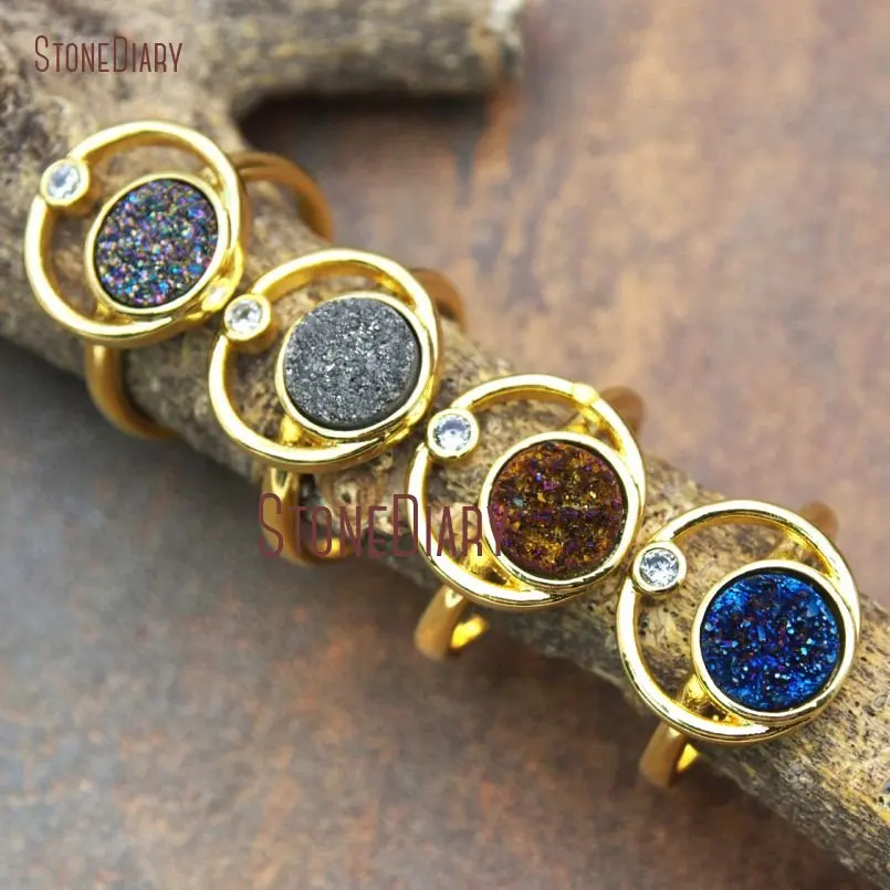 10Pcs Silver, Titanium Rainbow, Titanium Purlple Clear Zircon Micro Inserts Gold Color Round Shape Ring Adjustable RM15454
10Pcs Silver, Titanium Rainbow, Titanium Purlple Clear Zircon Micro Inserts Gold Color Round Shape Ring Adjustable RM15454