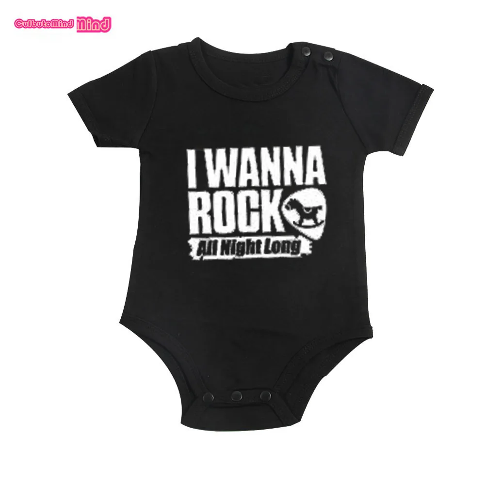 Culbutomind I Wanna Rock Черный Забавный Детский боди Одежда для новорожденных мальчиков и девочек подарок для душа для От 0 до 12 месяцев - Цвет: i wanna rock