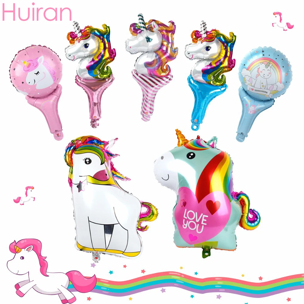 

HUIRAN Rainbow Unicorn Balloons Pink Unicorn Party Supplies Balon Ballon Baby Shower Baloon Wedding Happy Birthday Party Decor