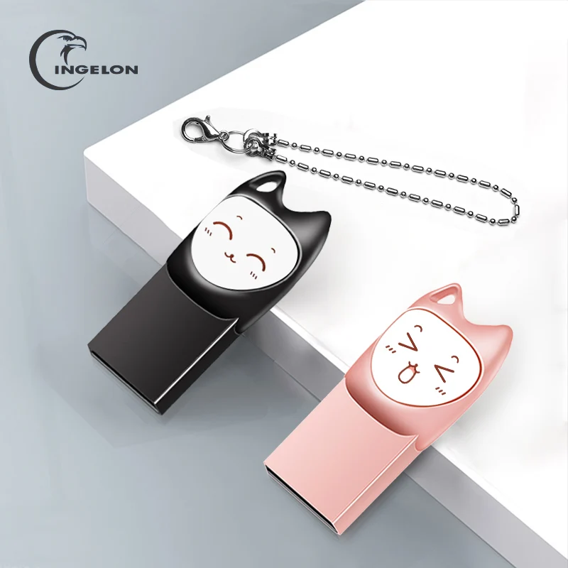 Ingelon флешка USB флеш накопитель 32gb 64gb USB2.0 Мультяшный Stick с микро Metal U Disk Cute Lovely gift
