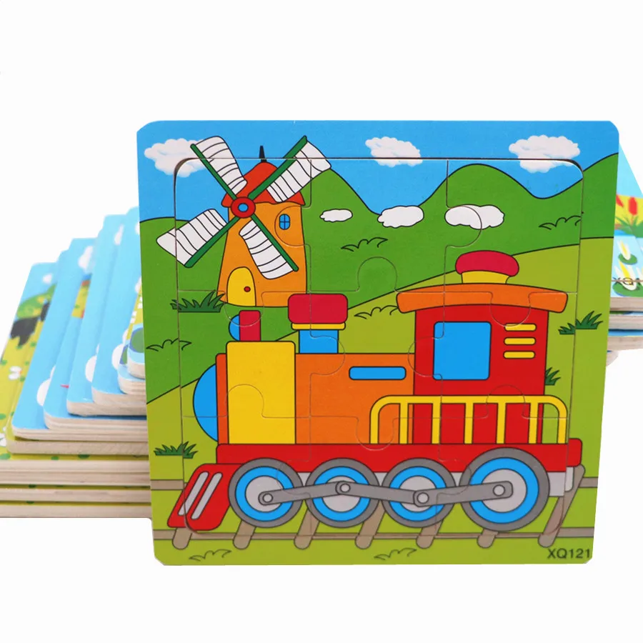 

6 pcs/lot Colorful Cartoon Wooden Animal And Traffic Puzzle Educational Toys Developmental Baby Toy Child Early Training Game