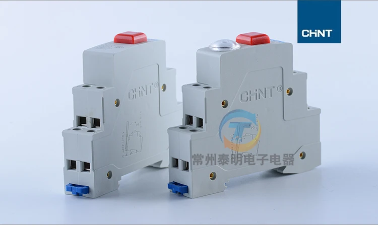 1PC CHINT NP9 push button switch card DIN rail button switch reset with moving light LED 220V