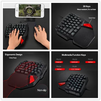 

One-Hand Gaming Keyboard K108 Mechanical Creative One-Handed Keyboard For PUBG Mobile Game Left Hand Small Keyboard Dropship