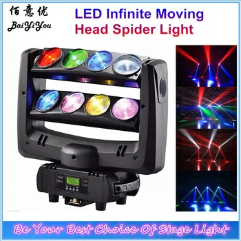 

Amazing Rotation Beam 8*12W RGBW 4 In 1 Led Moving Head Spider Beam Light Infinite Spider LED Moving Head Stage Club Light
