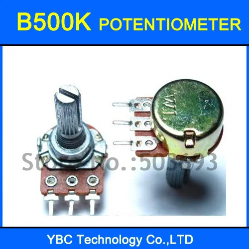 20pcs B500K 20MM Shaft 3 Pins Rotary Potentiometer Free Shippingin