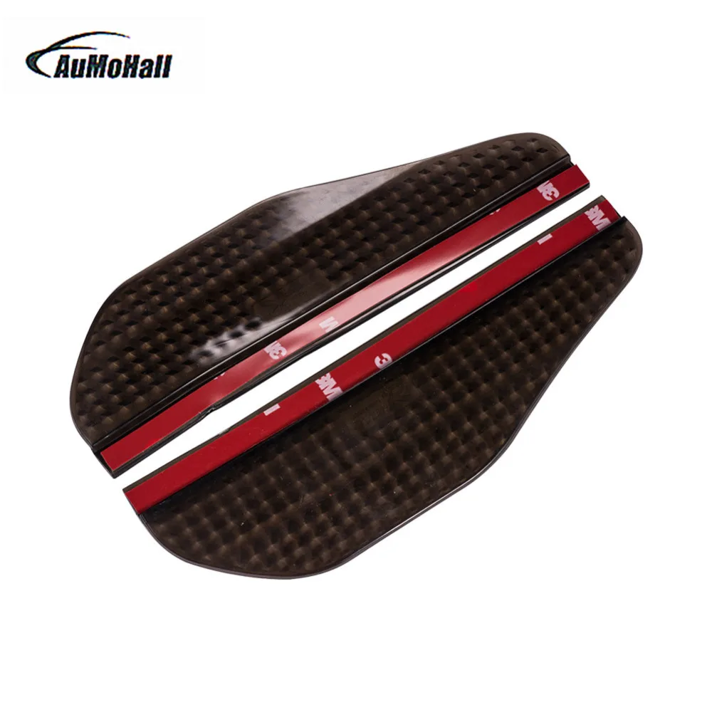 AUMOHALL 2pcs Universal Car Truck Rearview Visor Black Side Mirror Rain