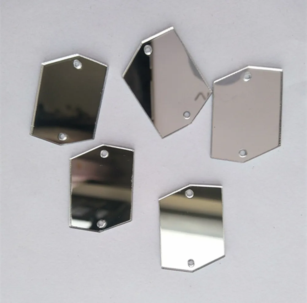 

Sew On Acrylic Mirror Pieces, DIY Mirrored Rhinestones For Costume Evening Dresses Cloth Garment Decoration Accessory 30mm
