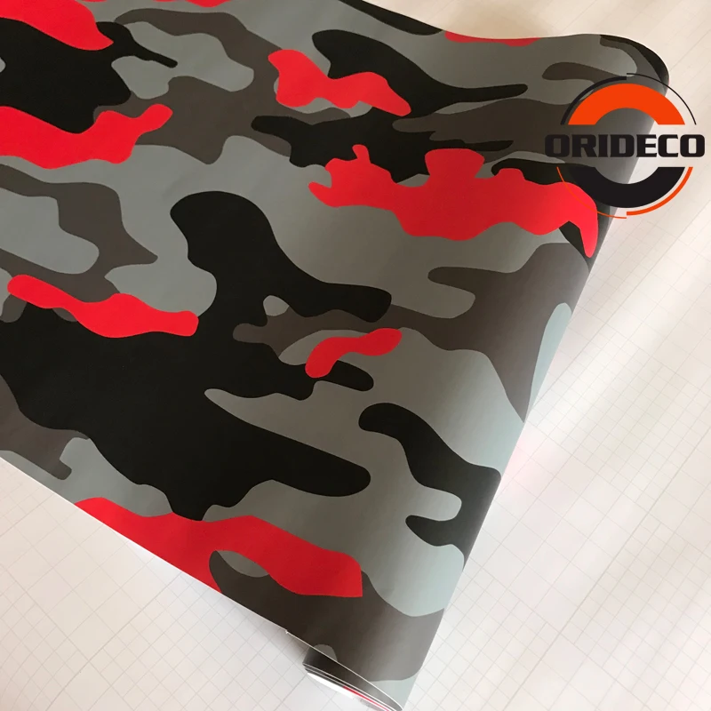 Black red gray camo vinyl auto film foil 2