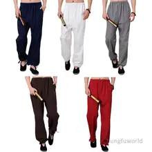 Хлопок Кунг фу Тай Чи Брюки Боевые искусства, ушу крыло Чун брюки