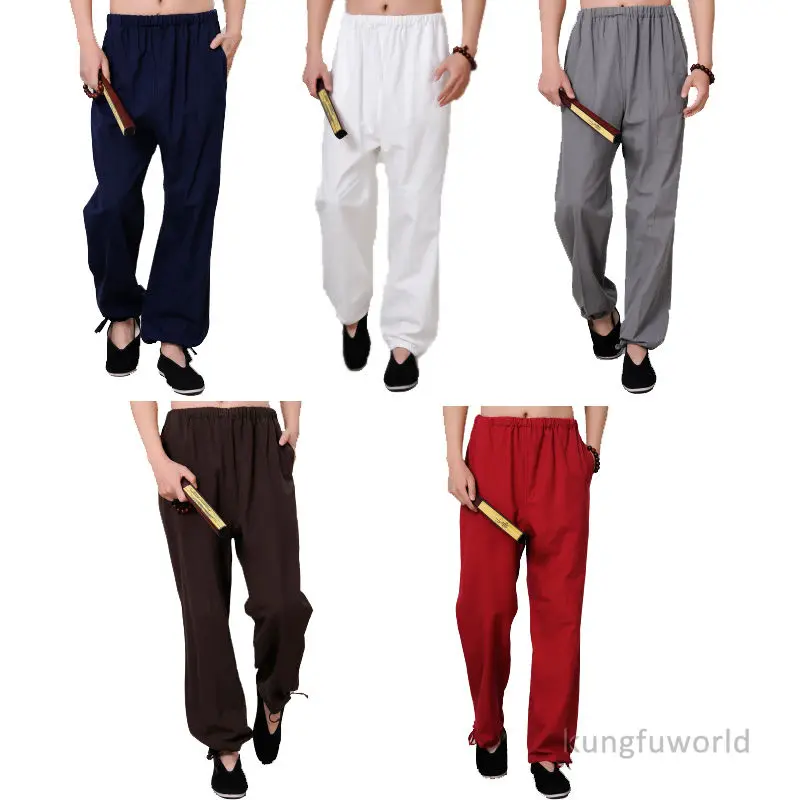 100% Cotton Kung fu Tai chi Pants Martial arts Wushu Wing Chun Trousers