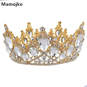 

Mamojko Baroque Vintage Peacock Big Crystal Tiara Wedding Crown Bridal Tiaras New Rhinestone Hair Accessories Crowns Pageant
