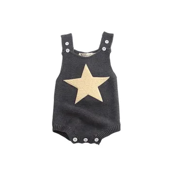 

Newborn Infant Kids Knitted Outfit Romper Baby Boys Girls Strap Sleeveless Jumpsuit Clothes Cute Autumn Clothing