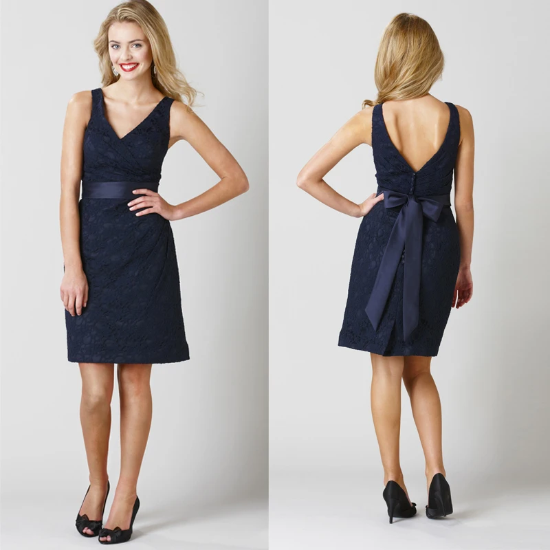 Short Navy Bridesmaid Dresses