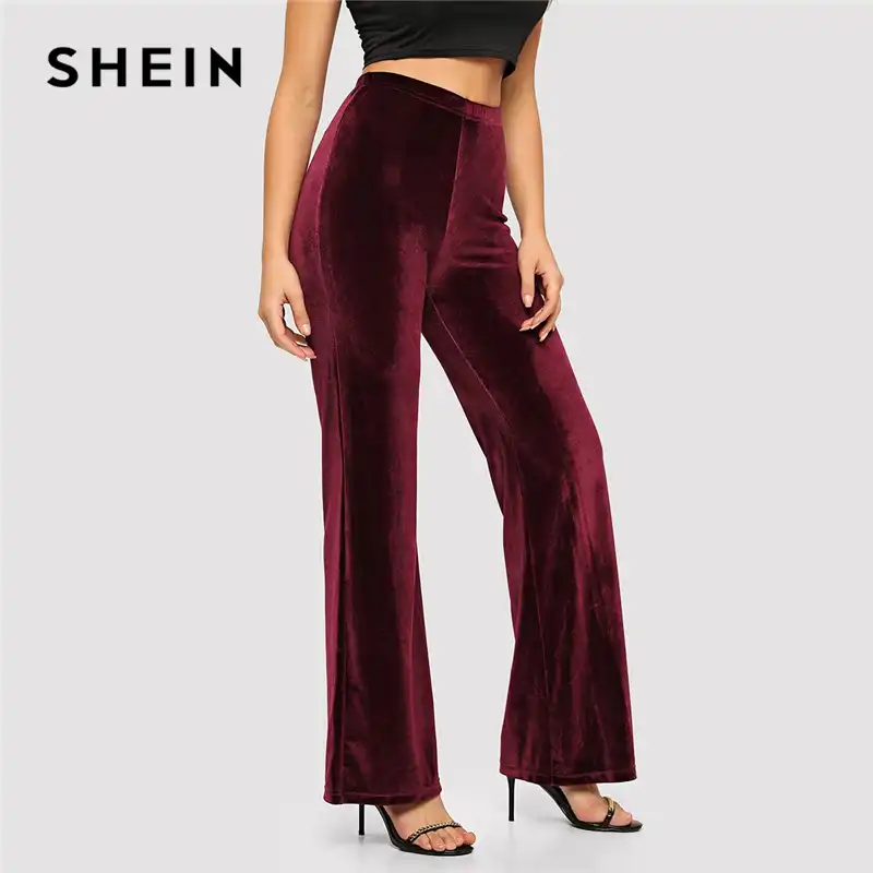 burgundy high waisted trousers