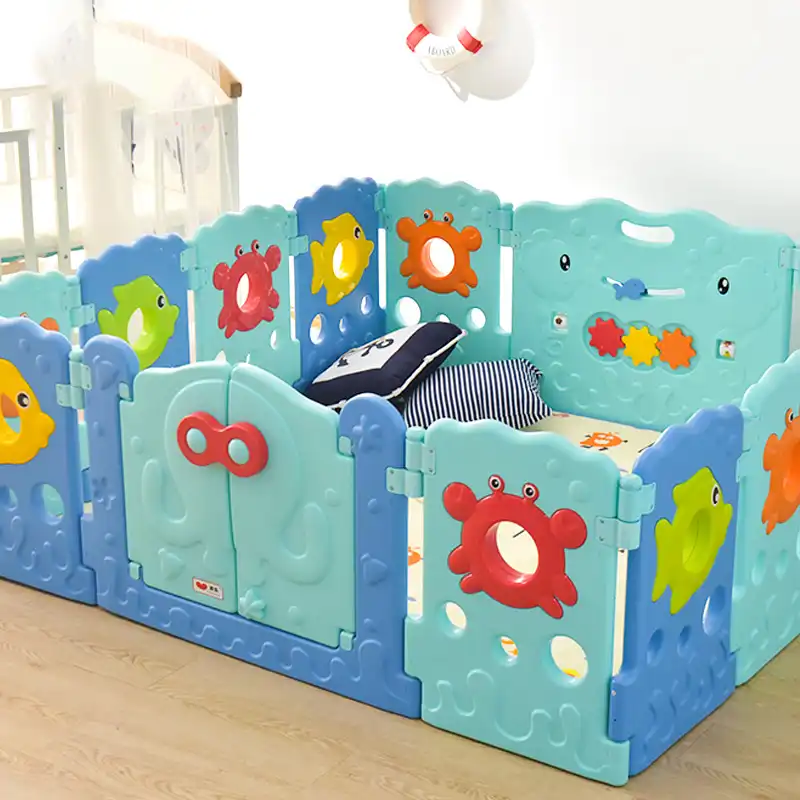 Cuddly Baby 19 Panel Plastic Baby Playpen Kids Toddler Fence Outback Retro