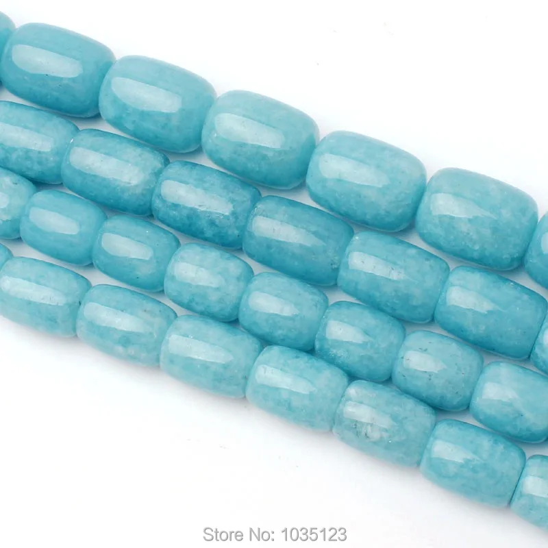 Высокое Quality10x12-15x20mm натуральный светильник синий Aquamarines форма колонны свободные