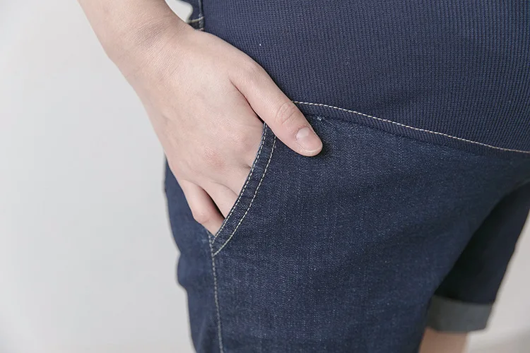 Verão de Moda de Maternidade Calças de Ganga para Mulheres Fdfklak Tamanho Grande 2020 Roupas Curtas Grávidas Gravidez Azul Profundo F271 l xl Xxl 15 Mamãe e Bebê