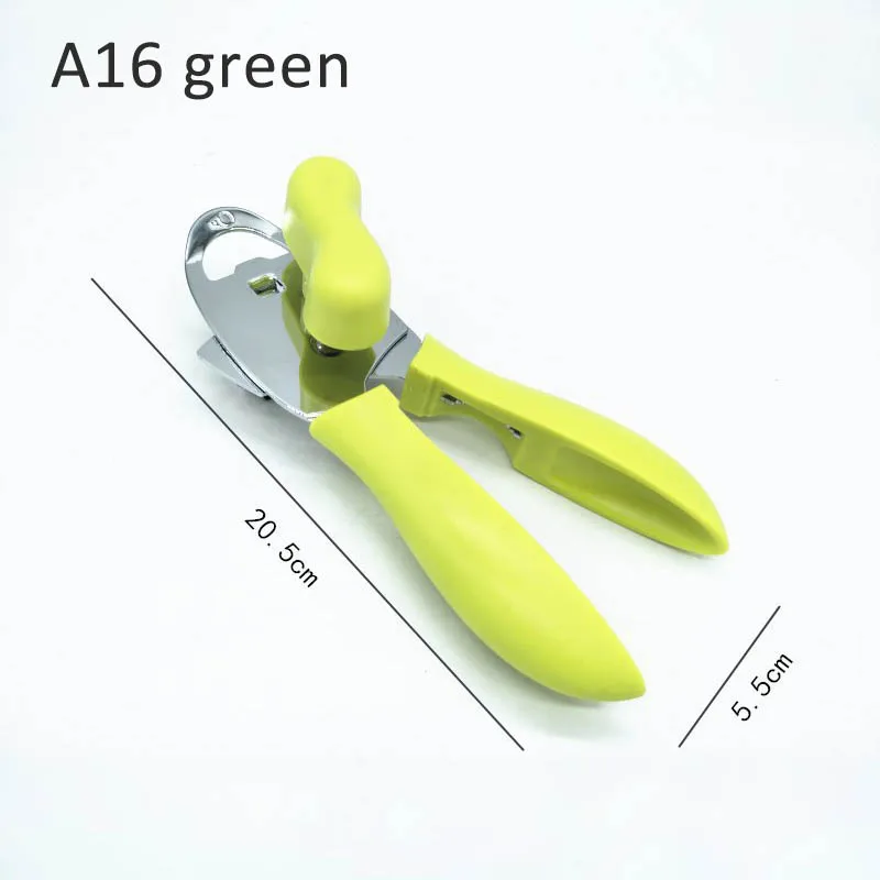 4 в 1 открывалка для консервов Многофункциональная портативная ручная металлическая Нескользящая ручка открывалки для бутылок вечерние аксессуары для бара прочный кухонный инструмент - Цвет: A16 green