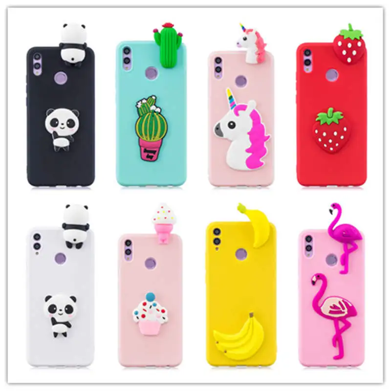 

Case For Huawei Honor 8X 3D Cartoon Unicorn Panda Phone Cases Soft TPU Silicone Back Cover For Coque Huawei Honor 8C 8A shell