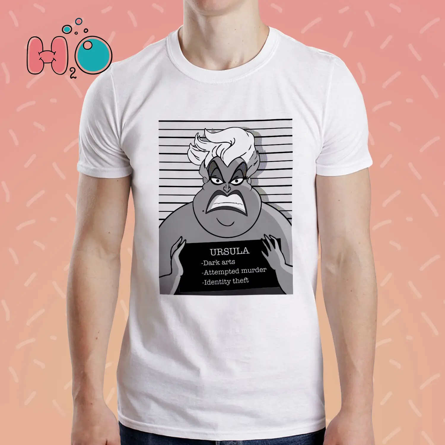 

Ursula Mugshot T-shirt Princess Funny Criminal Octopus Tee Mermaid Villain Top