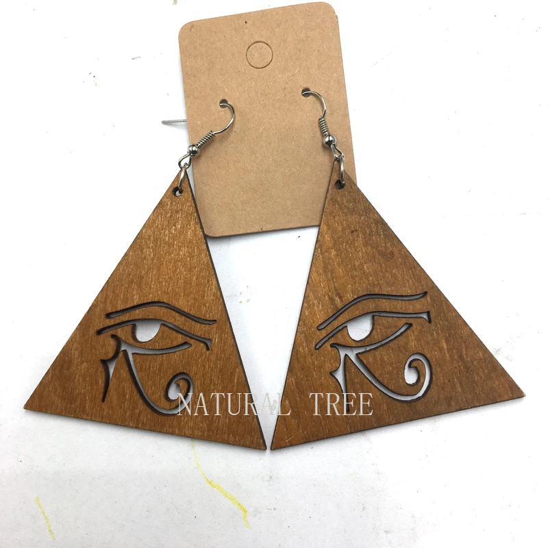 Деревянные серьги с глазом и злом треугольником|wooden earrings|earrings earringearrings wood |