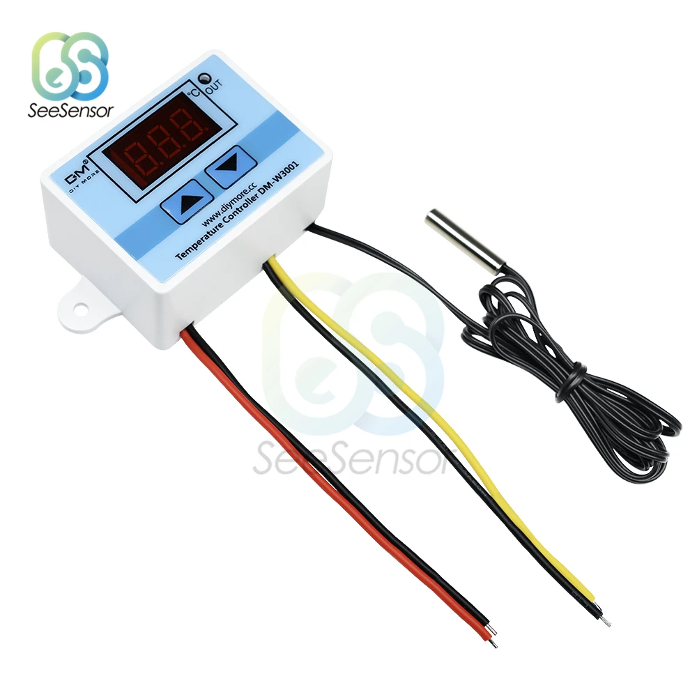 

XH-W3001 W3001 DC 12V Temperature Controller Digital LED Thermometer Thermo Controller Switch Probe Max 10A NTC10K