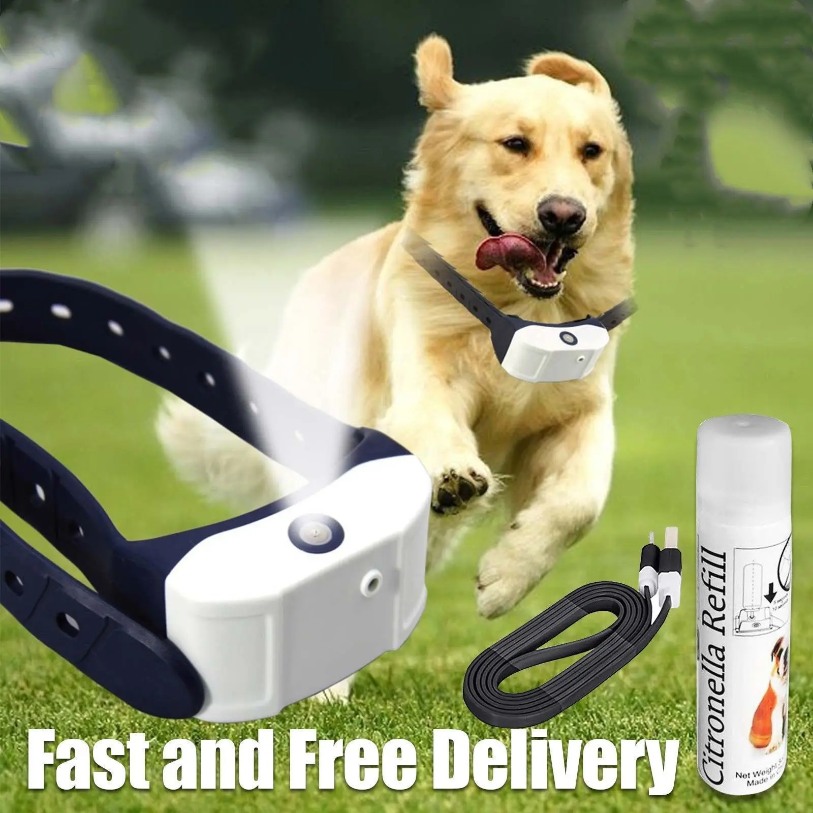 

Useful Water Resistant Stop Barking Citronella Rechargeable Dog Collar Anti Bark Pet Train Mist Spray Safety For Pet And Humans