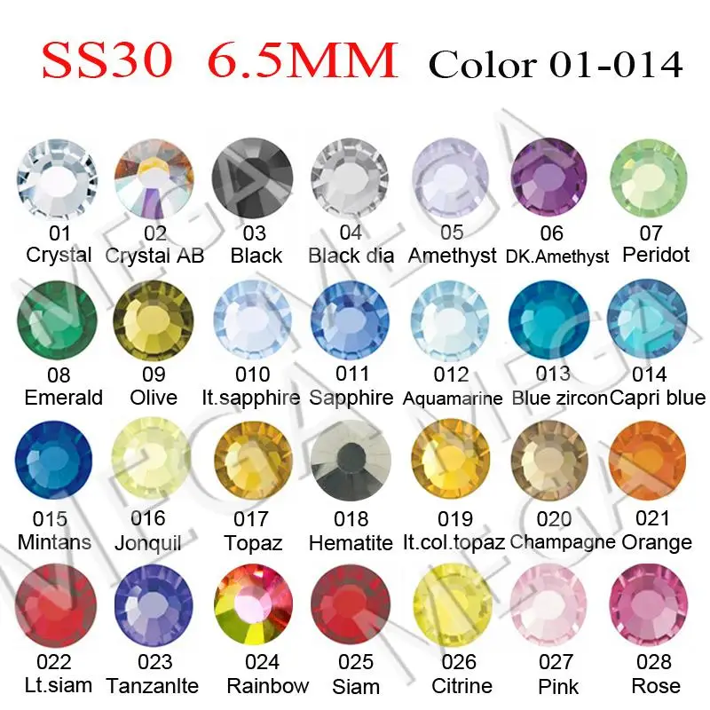 

SS30 Better DMC Hotfix Rhinestone Crystal Iron On Hot Fix Strass Flatback For Transfer Motifs 6.4-6.6MM 288pcs/pack