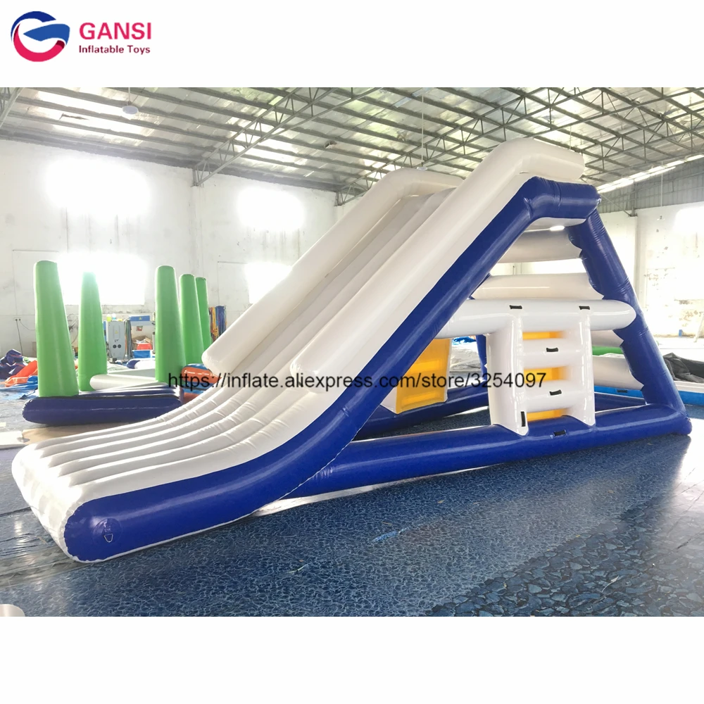 Commercial Inflatable Climbing Floating Slide With Factory Price ,0.9Mm PVC Inflatable Triangle Water Slide For Water Park scx 10 front gearbox climbing car gearbox factory 90022 90027 90046 center of gravity front