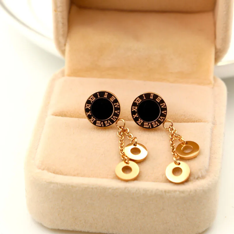 Серьги кисточки из титановой стали с двойными кольцами|earrings earring|roman earringsearrings shell |