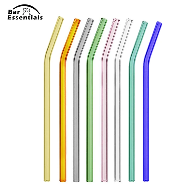 10PC Special Fine Curved Glass Pipet Environmental Glass Health Baby Drinking Straws Pipette Drinking Straws Eco-friendly