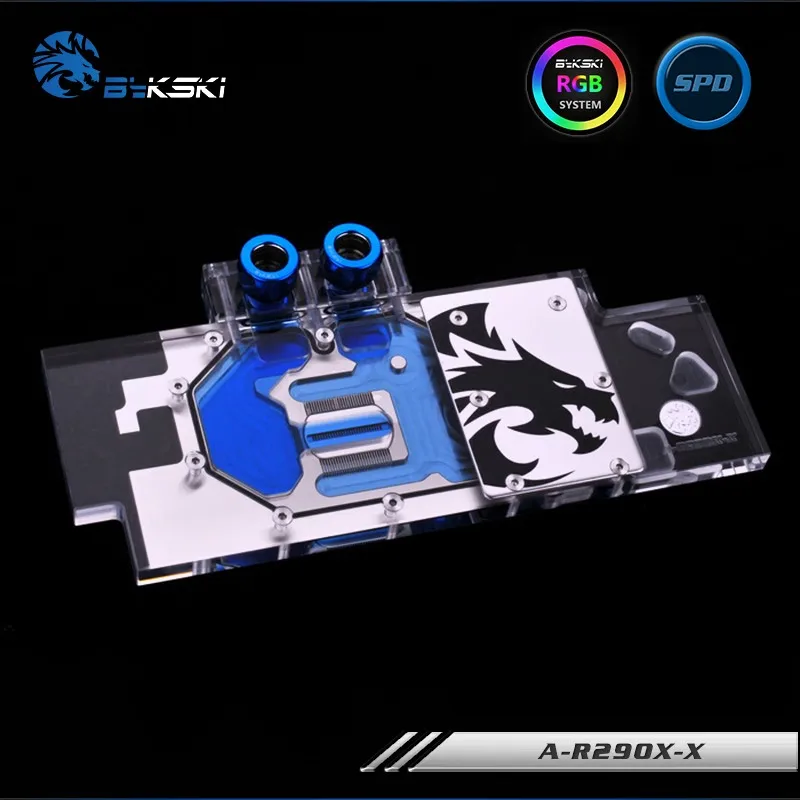 Seller  Bykski Public Version Full Cover Graphics Card Water Cooling Block use for AMD R9 390X 290X R290 AT