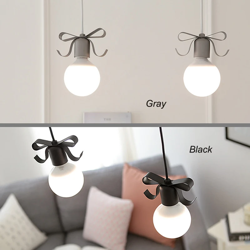 Современная простая красочная металлическая потолочная лампа, подвесной светильник для детской спальни, освещение для комнаты для девочек, украшение дома PL538 - Цвет корпуса: Black