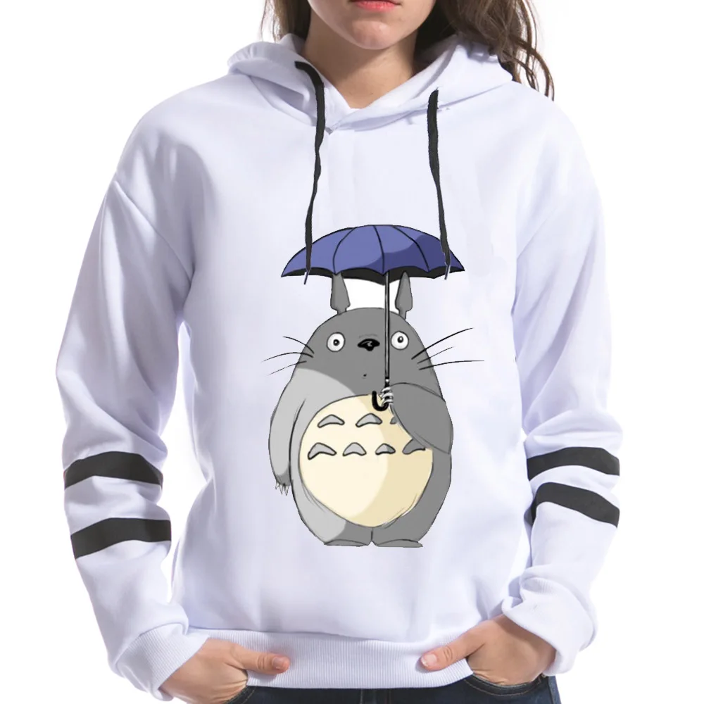 Женские толстовки с капюшоном Harajuku Totoro длинными рукавами и принтом Kawaii весна
