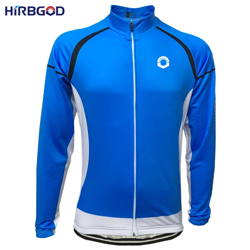 

HIRBGOD Retro blue men cycling jersey maillot  bicycle clothing winter thermal mtb long sleeve bike wear,HI013