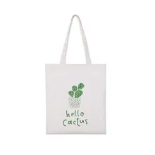 Напечатанная холщовая наплечная сумка большой емкости сумки многоразового использования для покупок модная сумочка для покупок женская сумка