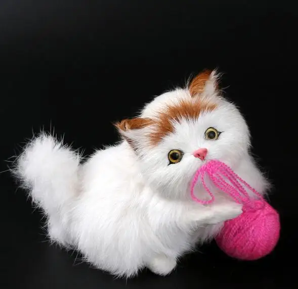 

3 pcs Cute Emulational handmade plush Animals cat with sound , 6.7 inch big plush cat toy for kid gift or Home decoration access