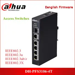 Сетевой видеорегистратор Dahua коммутаторы доступа DH-PFS3106-4T неуправляемый 4-Порты и разъёмы Ethernet-коммутатор 2-х слойный промышленного уровня