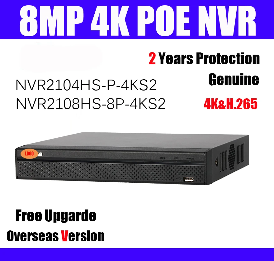 

POE NVR 4ch NVR2104HS-P-4KS2 8ch NVR2108HS-8P-4KS2 8MP Compact 1U Lite 4K H.265 Network Video Recorder for 4 8 ip cam with logo