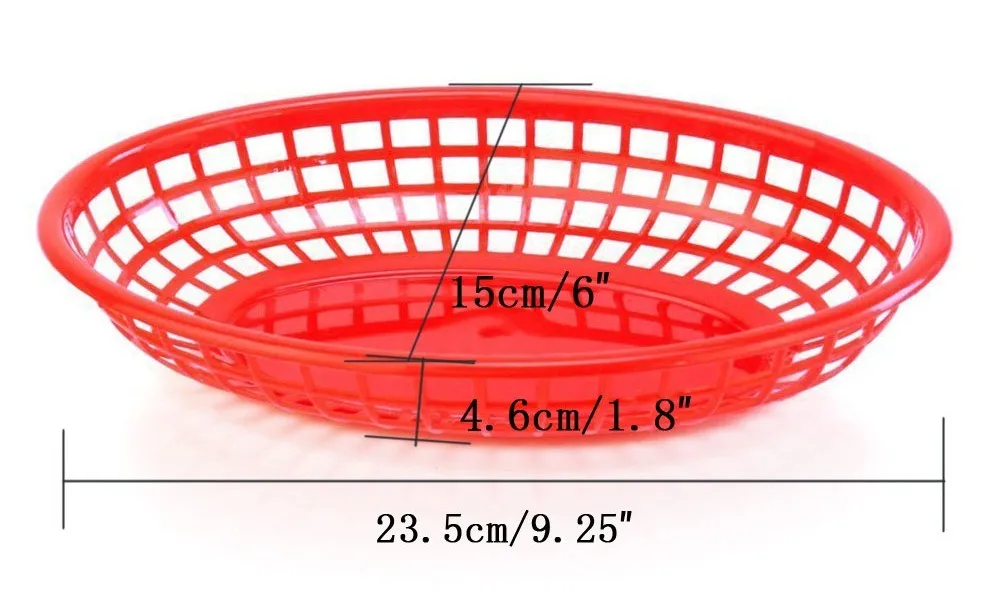 Овальная пластиковая корзина для еды гамбургер набор обеденных тарелок поддоны для быстрого питания Ресторан барбекю тарелка сервировочный лоток 9.25x6in 6 шт/12 шт