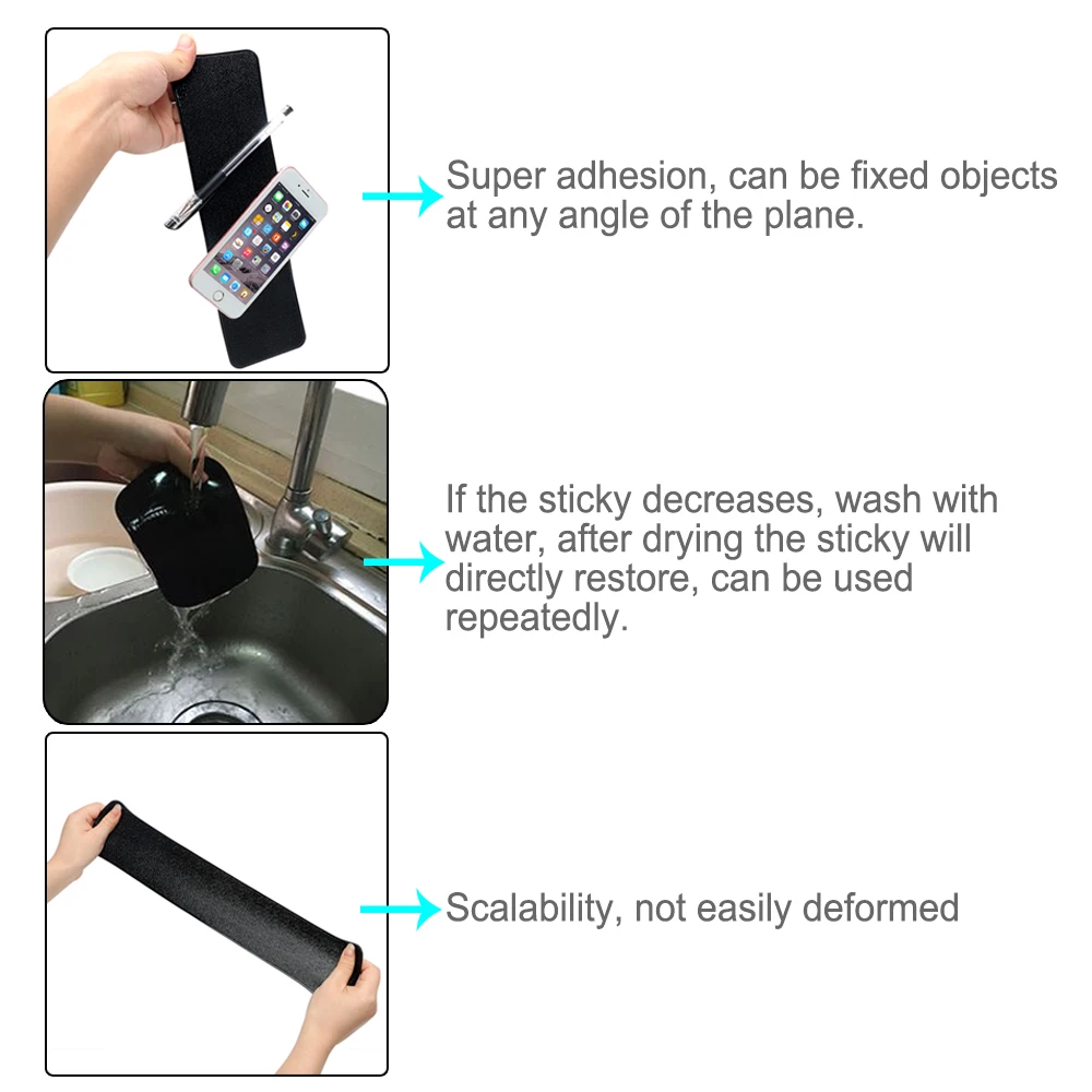 Large Long Car Dashboard Sticky Pad Non-Slip Mat Gel Magic Anti-slip Mat For Phone Key GPS Tablet Holder Car-styling PU Leather