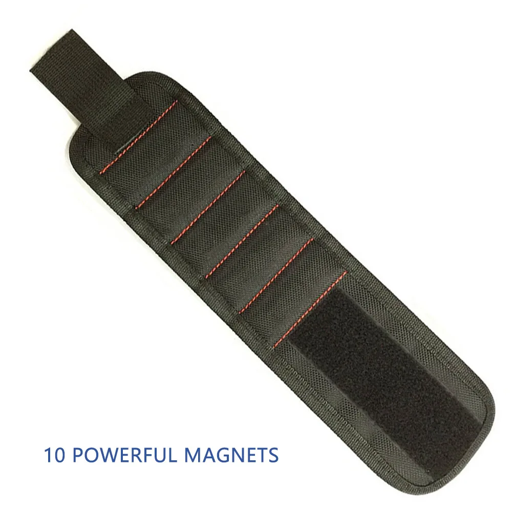 Опора на запястье, крепкий магнитный держатель для винта, напульсник, ремешок, инструмент, сумка для браслетов, сумка, винты, держатель для сверла - Цвет: 10 powerful magnets