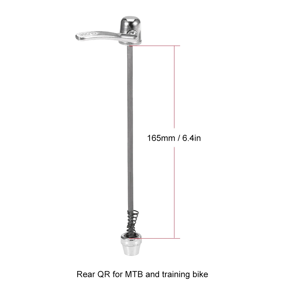 Задняя Ступица для горного велосипеда, БЫСТРОРАЗЪЕМНАЯ шпажка, тренировочная ступица для велосипеда, ось шпажки, зажим, болт, рычаг, QR ось, 165 мм, велосипедная ось QR
