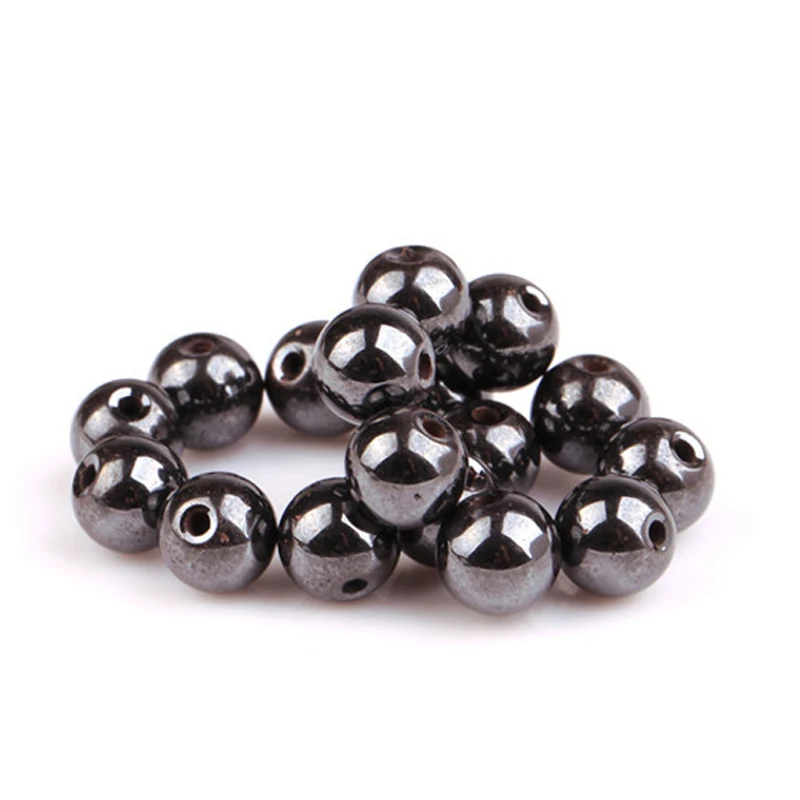 Velkoobchod různé velikosti černé kulaté magnetické hematitové korálky z přírodního kamene pro náramek šperky pro vyšívání vyrobené z přírodních