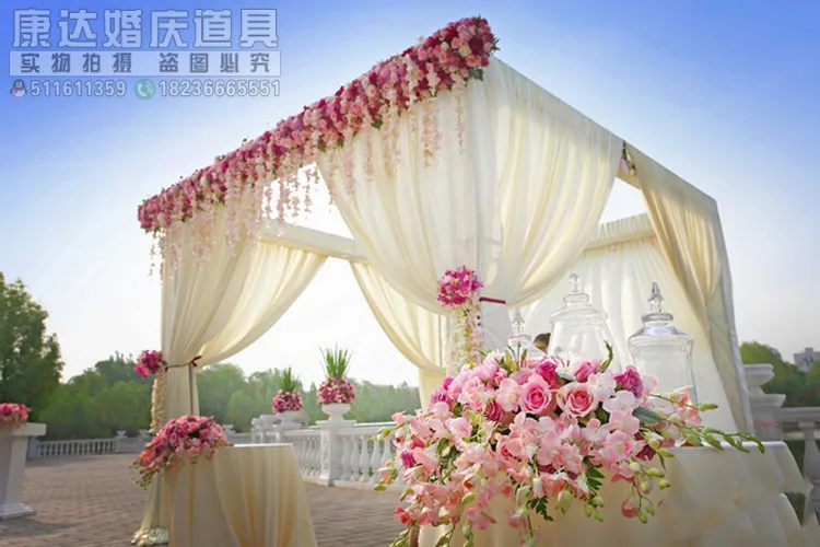 3m 3m 3m Hotsale Cream Color Square Canopy Drape Chuppah Arbor