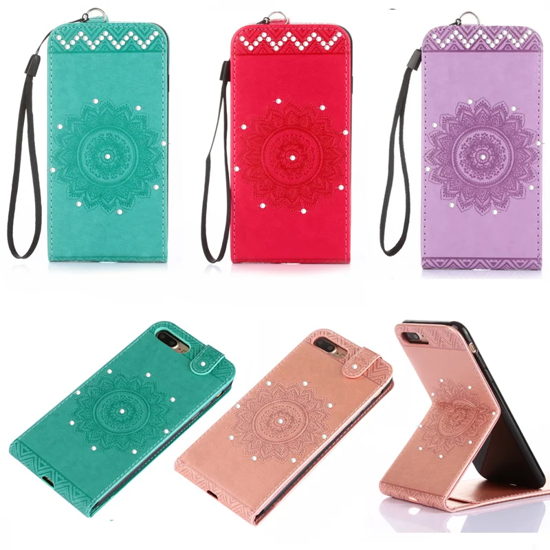 

Glitter Bling Magnetic PU Leather Card Holder Stand Vertical Flip Case Cover For iPhone 8 7 7Plus 6G 6S Plus 5G 5S SE 4S