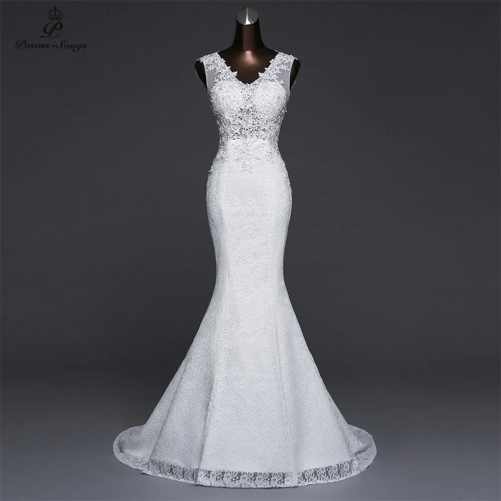 

Poems Songs elegant mermaid wedding dress sexy backless personality vestido de noiva robe mariee casamento gelinlik bride gowns